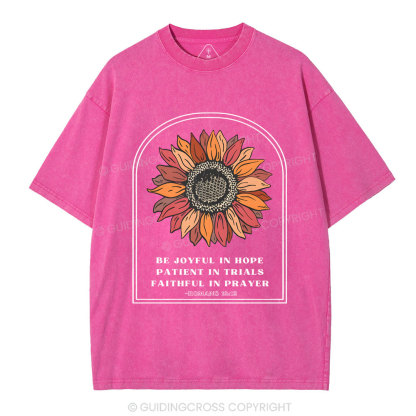 Be Joyful In Hope Christian Washed T-Shirt