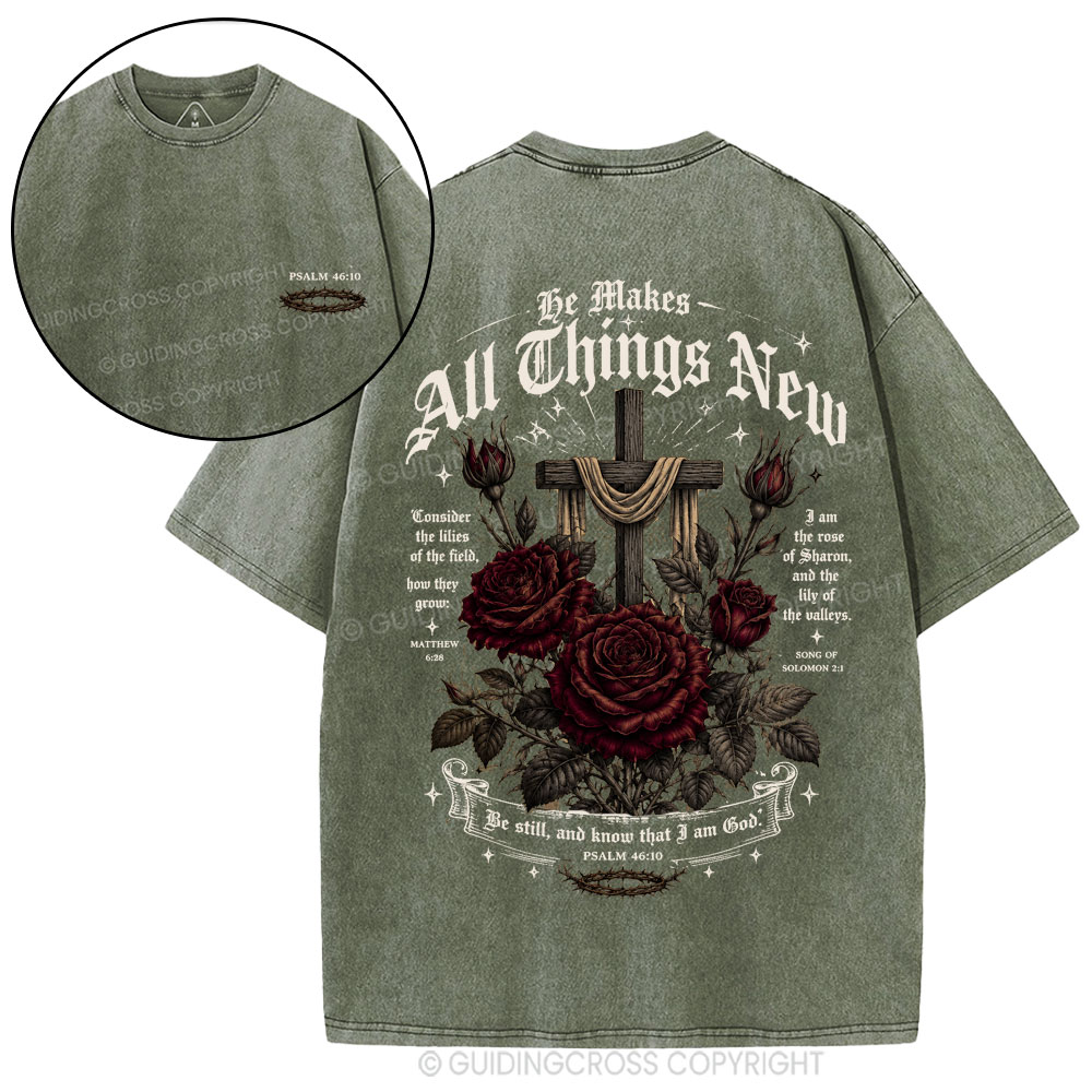 Be Makes All Things New Christian Washed T-Shirt
