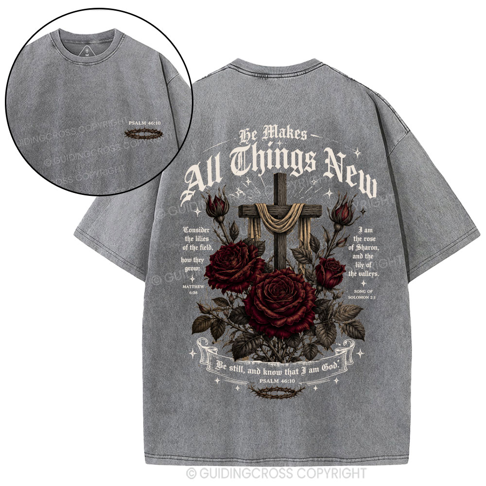 Be Makes All Things New Christian Washed T-Shirt