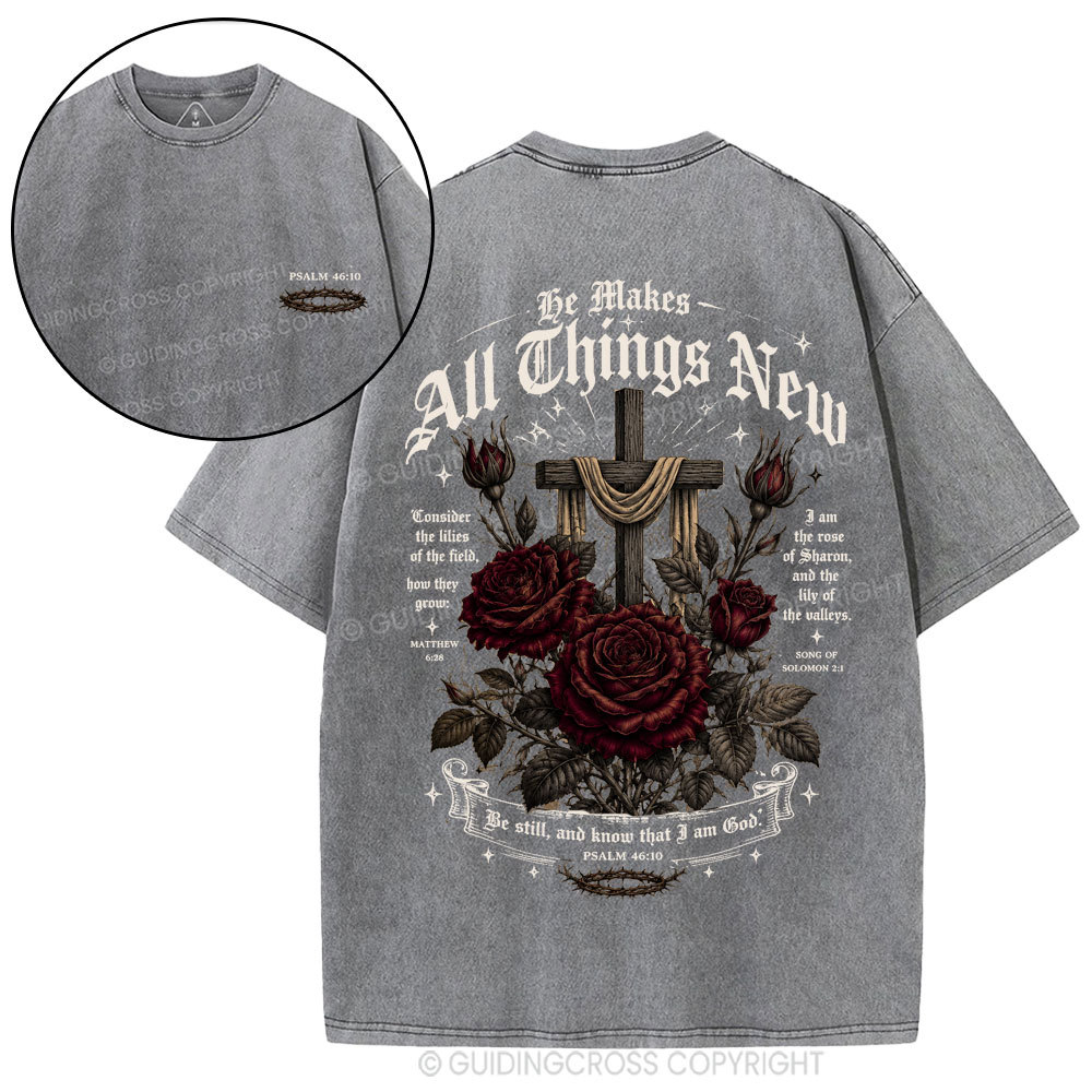 Be Makes All Things New Christian Washed T-Shirt