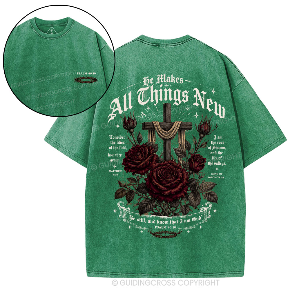 Be Makes All Things New Christian Washed T-Shirt