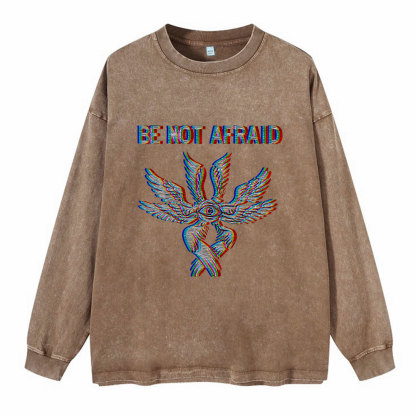 Be Not Afraid Chrisitan Washed Long Sleeve T-Shirt