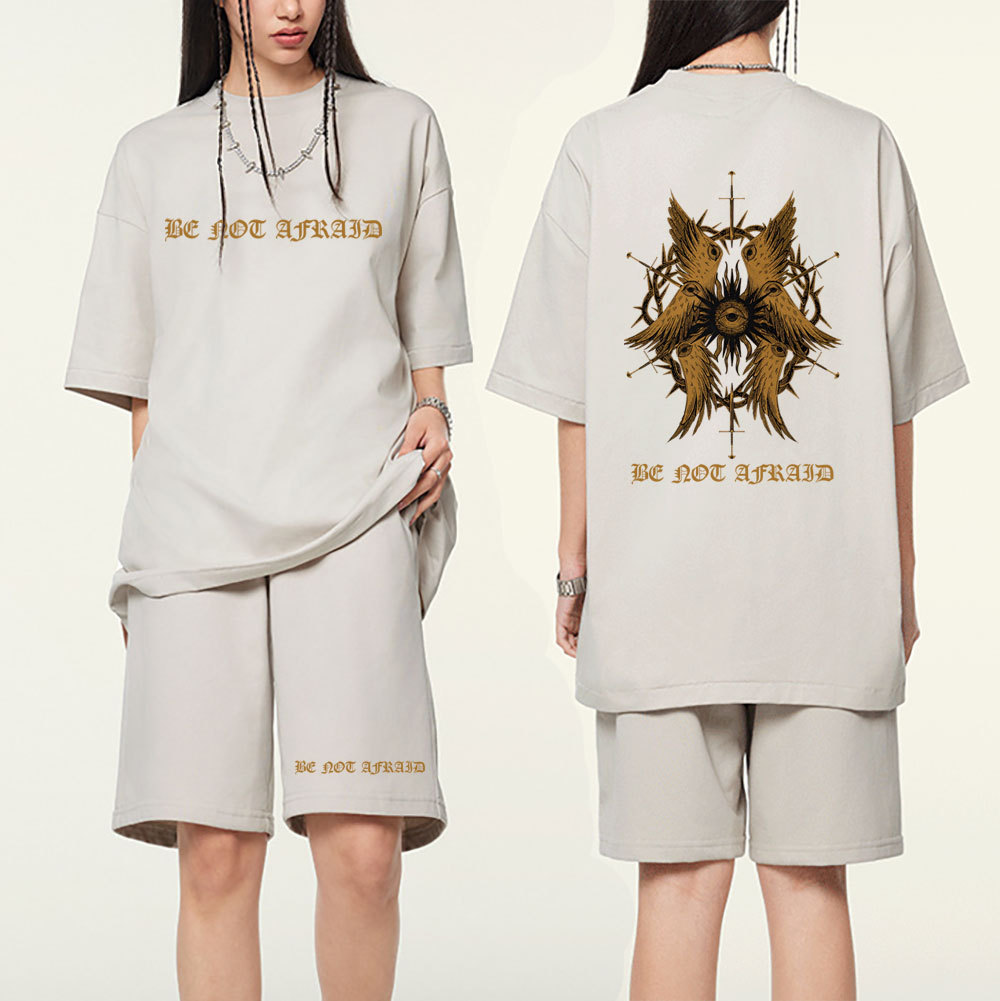 Be Not Afraid Christian Washed T-Shirt & Shorts