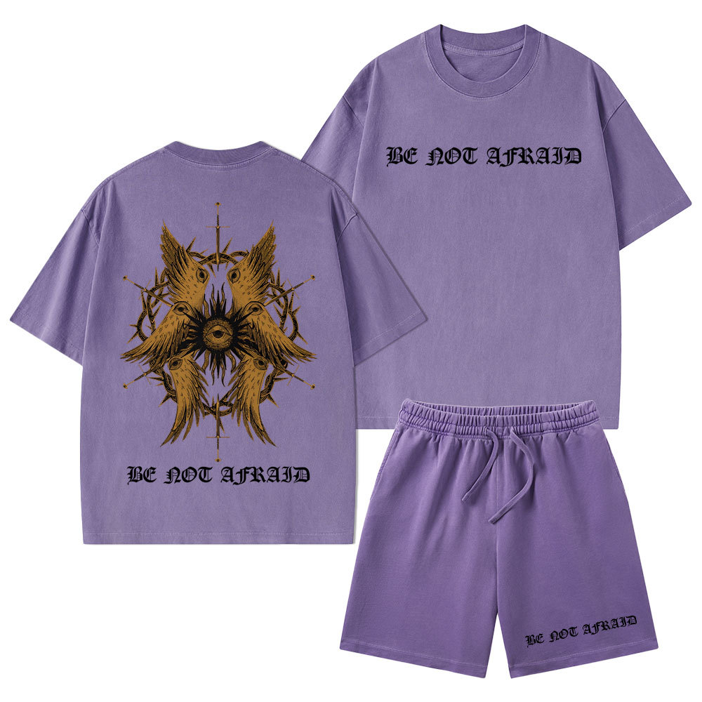 Be Not Afraid Christian Washed T-Shirt & Shorts