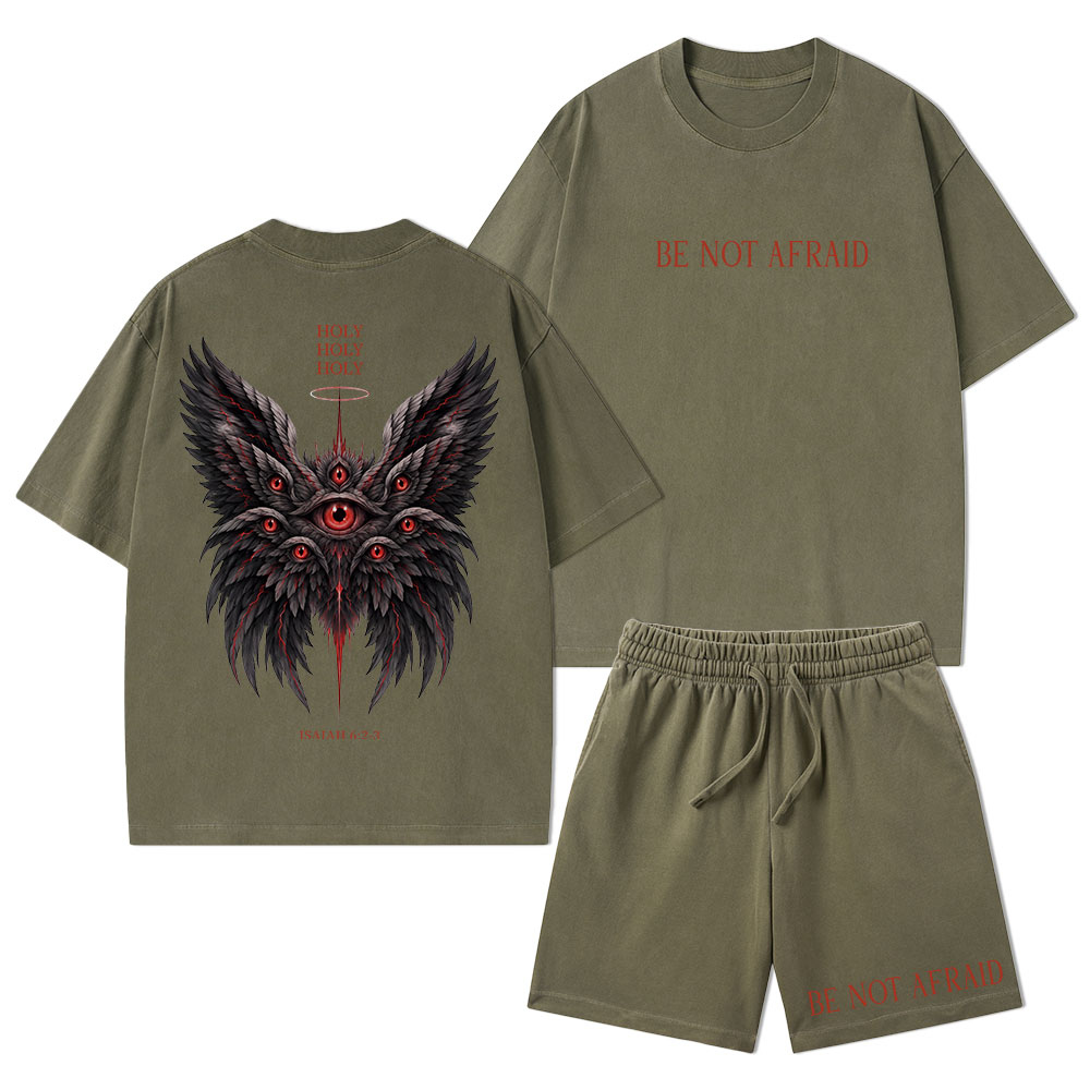 Be Not Afraid Seraphim Christian Washed T-Shirt & Shorts 