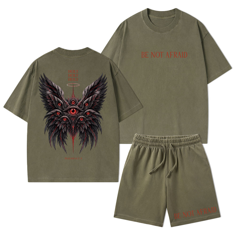 Be Not Afraid Seraphim Christian Washed T-Shirt & Shorts 
