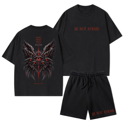 Be Not Afraid Seraphim Christian Washed T-Shirt & Shorts 
