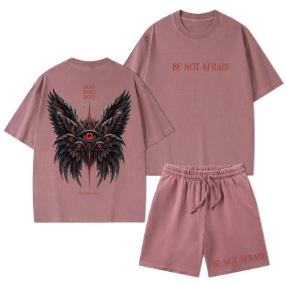 Be Not Afraid Seraphim Christian Washed T-Shirt & Shorts 