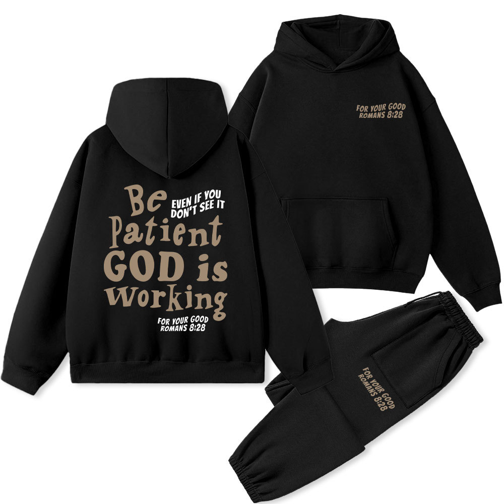 Be Patient Christian Premium Fleece Hoodie Set