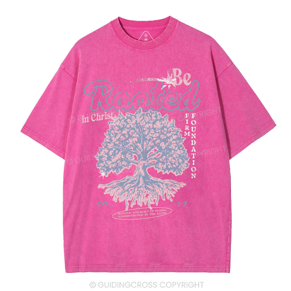 Be Rooted In Christ Christian Washed T-Shirt