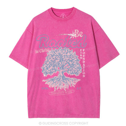 Be Rooted In Christ Christian Washed T-Shirt