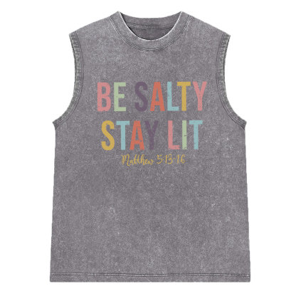 Be Salty Stay It Christian Washed Sleeveless Tee