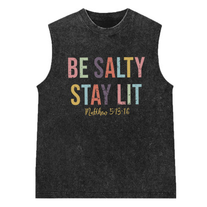 Be Salty Stay It Christian Washed Sleeveless Tee