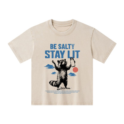 Be Salty Stay Lit Christian Kid Washed T-Shirt