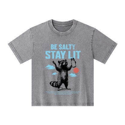 Be Salty Stay Lit Christian Kid Washed T-Shirt