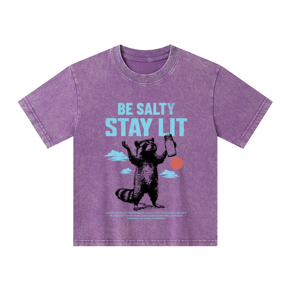 Be Salty Stay Lit Christian Kid Washed T-Shirt