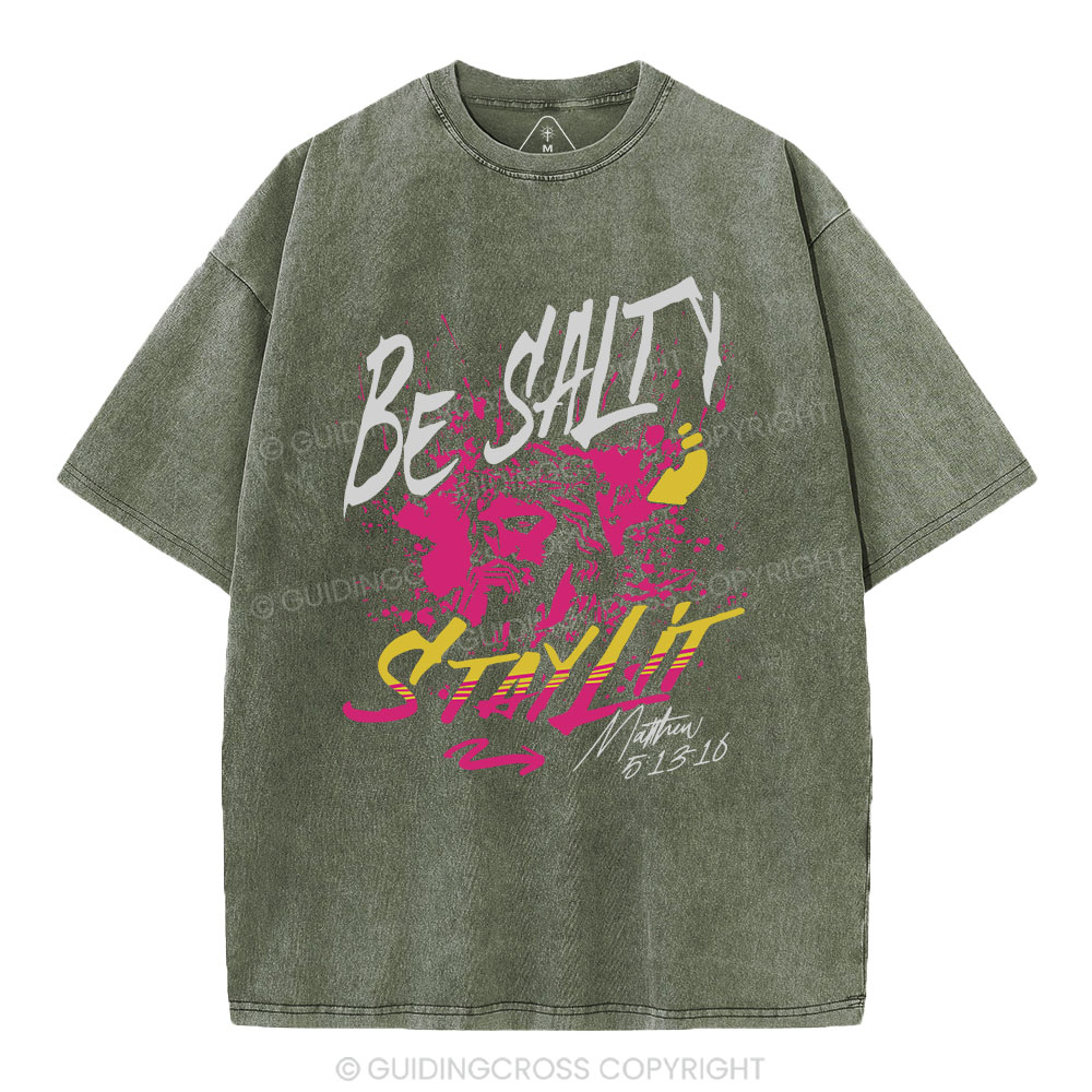 Be Salty Stay Lit Christian Wahsed T-Shirt