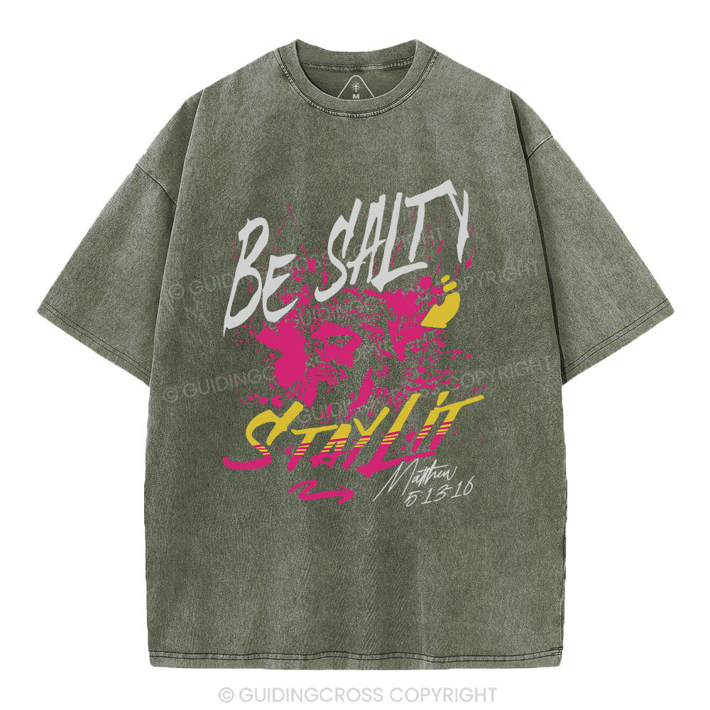 Be Salty Stay Lit Christian Wahsed T-Shirt