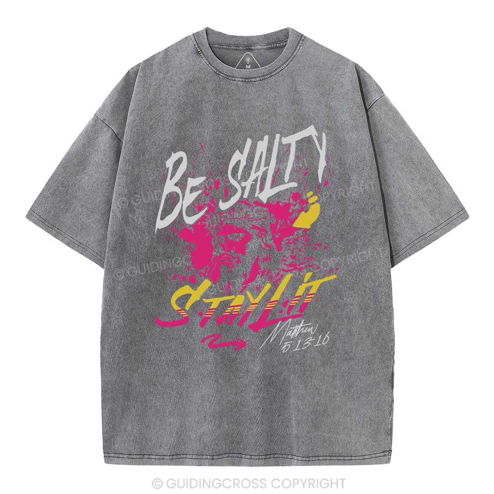 Be Salty Stay Lit Christian Wahsed T-Shirt