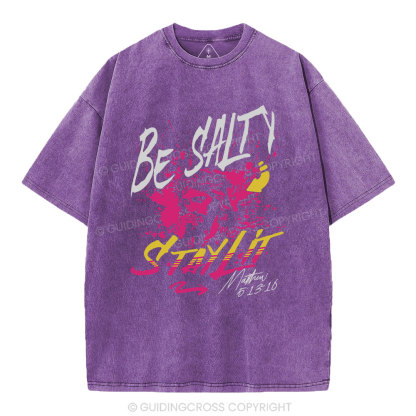 Be Salty Stay Lit Christian Wahsed T-Shirt