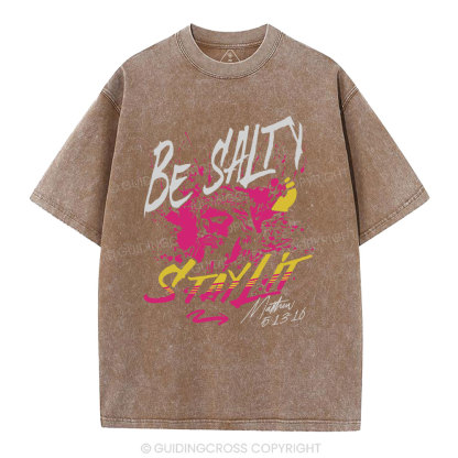 Be Salty Stay Lit Christian Wahsed T-Shirt