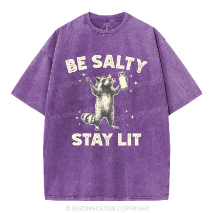 Be Salty Stay Lit Christian Washed T-Shirt