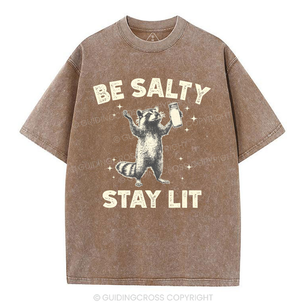 Be Salty Stay Lit Christian Washed T-Shirt