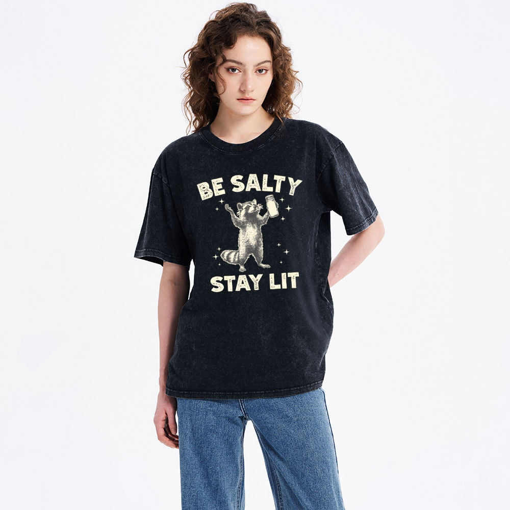 Be Salty Stay Lit Christian Washed T-Shirt