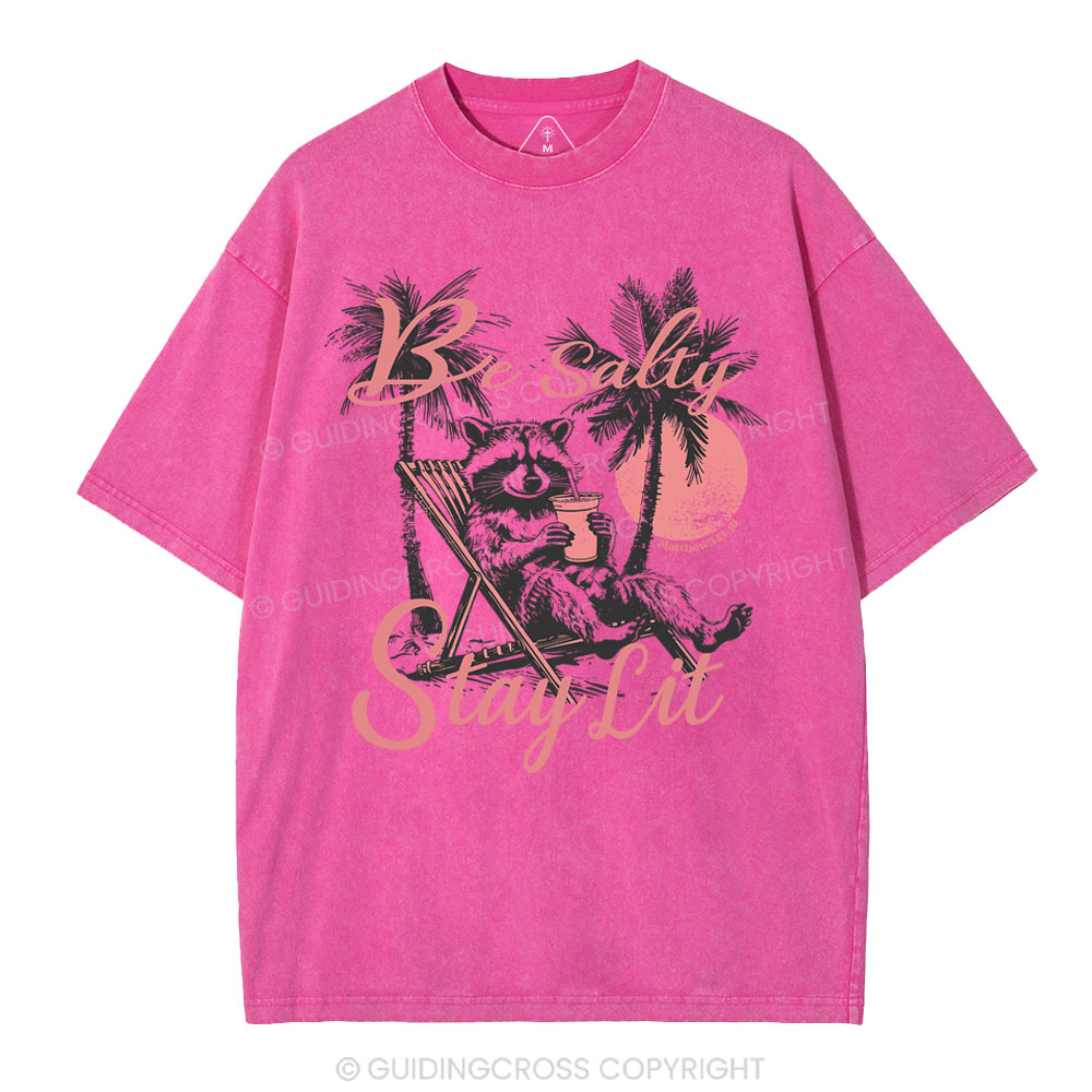 Be Salty Stay Lit Christian Washed T-Shirt