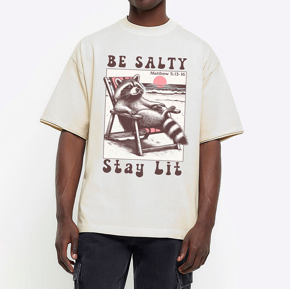 Be Salty Stay Lit Christian Washed T-Shirt