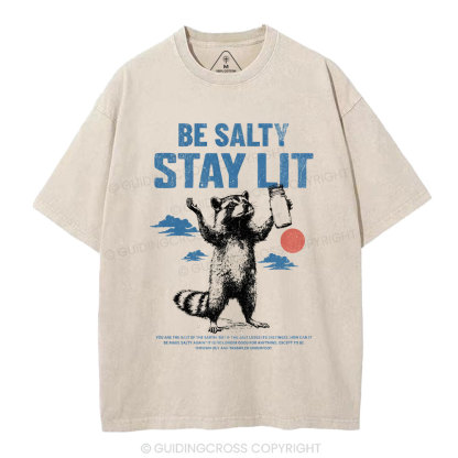 Be Salty Stay Lit Christian Washed T-Shirt