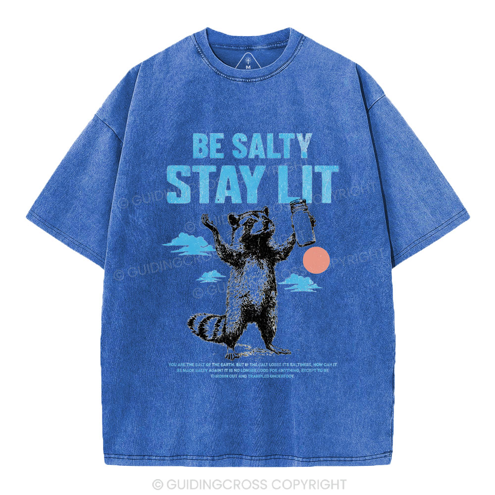 Be Salty Stay Lit Christian Washed T-Shirt
