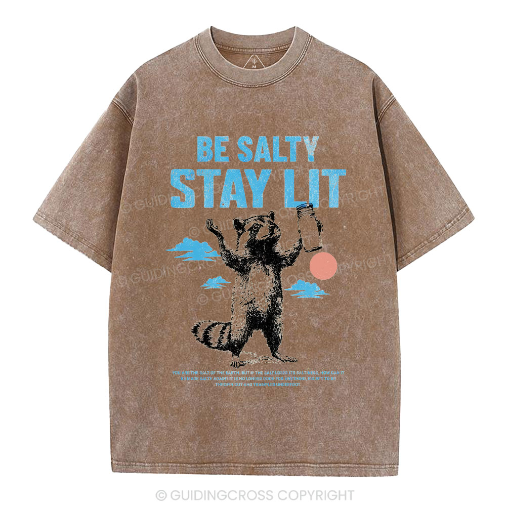 Be Salty Stay Lit Christian Washed T-Shirt