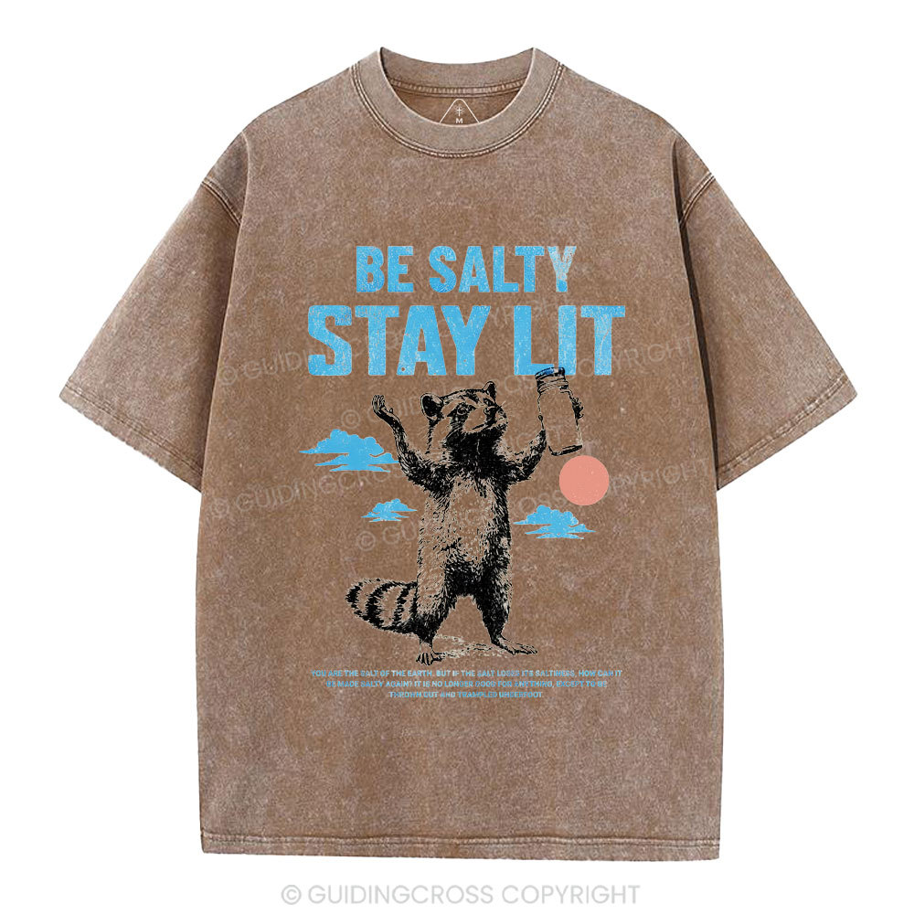 Be Salty Stay Lit Christian Washed T-Shirt
