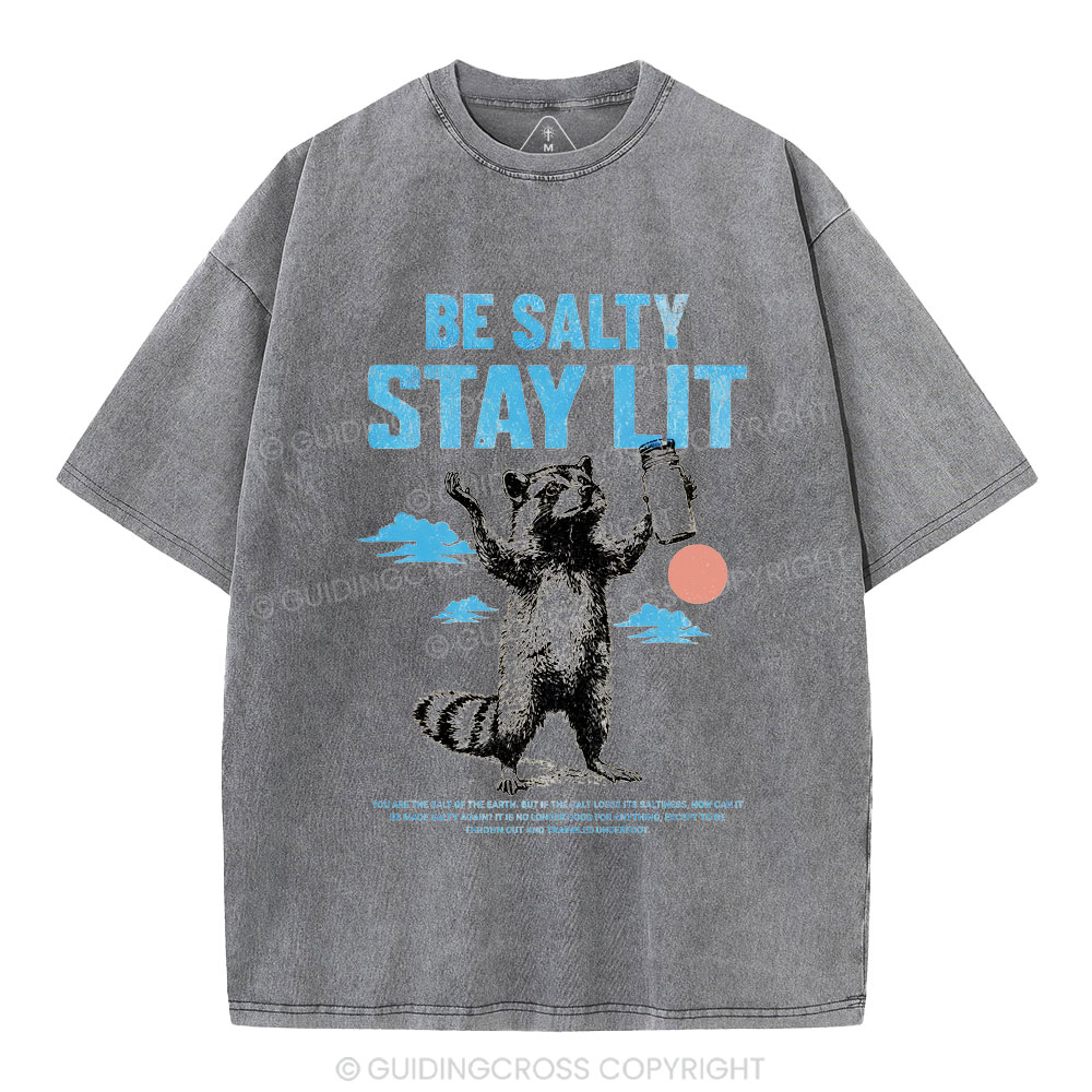 Be Salty Stay Lit Christian Washed T-Shirt