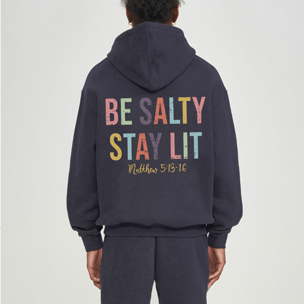 Be Salty Stay Lit Vintage Christian Fleece Hoodie Set