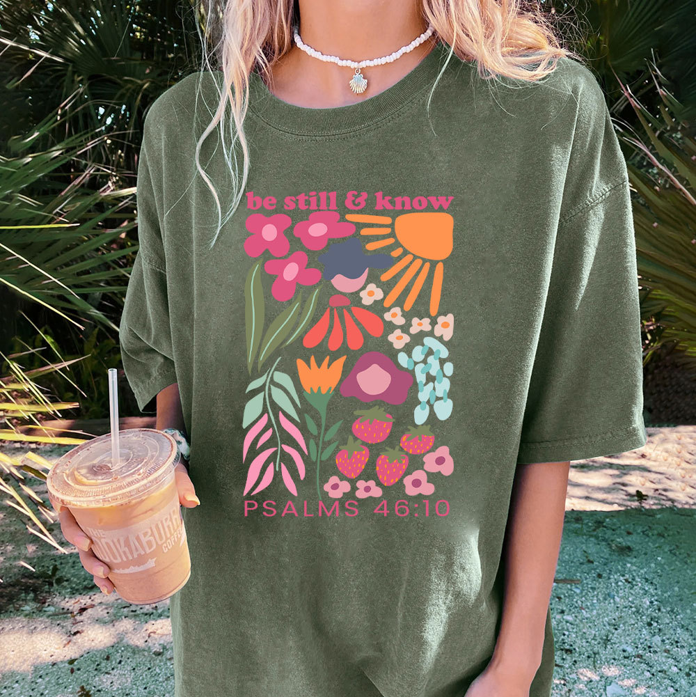 Be Still And Know Boho Christian Washed T-Shirt