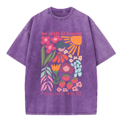 Be Still And Know Boho Christian Washed T-Shirt