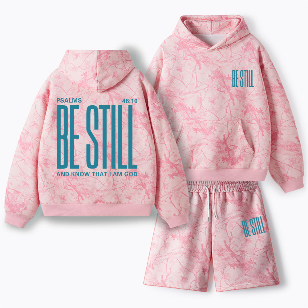 Be Still And Know Christian Camo Fleece Hoodie Set