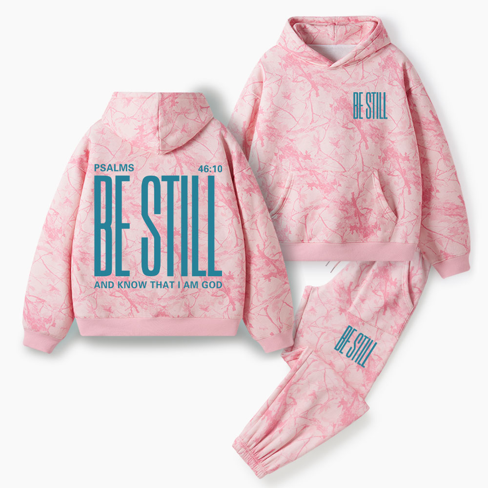 Be Still And Know Christian Camo Fleece Hoodie Set