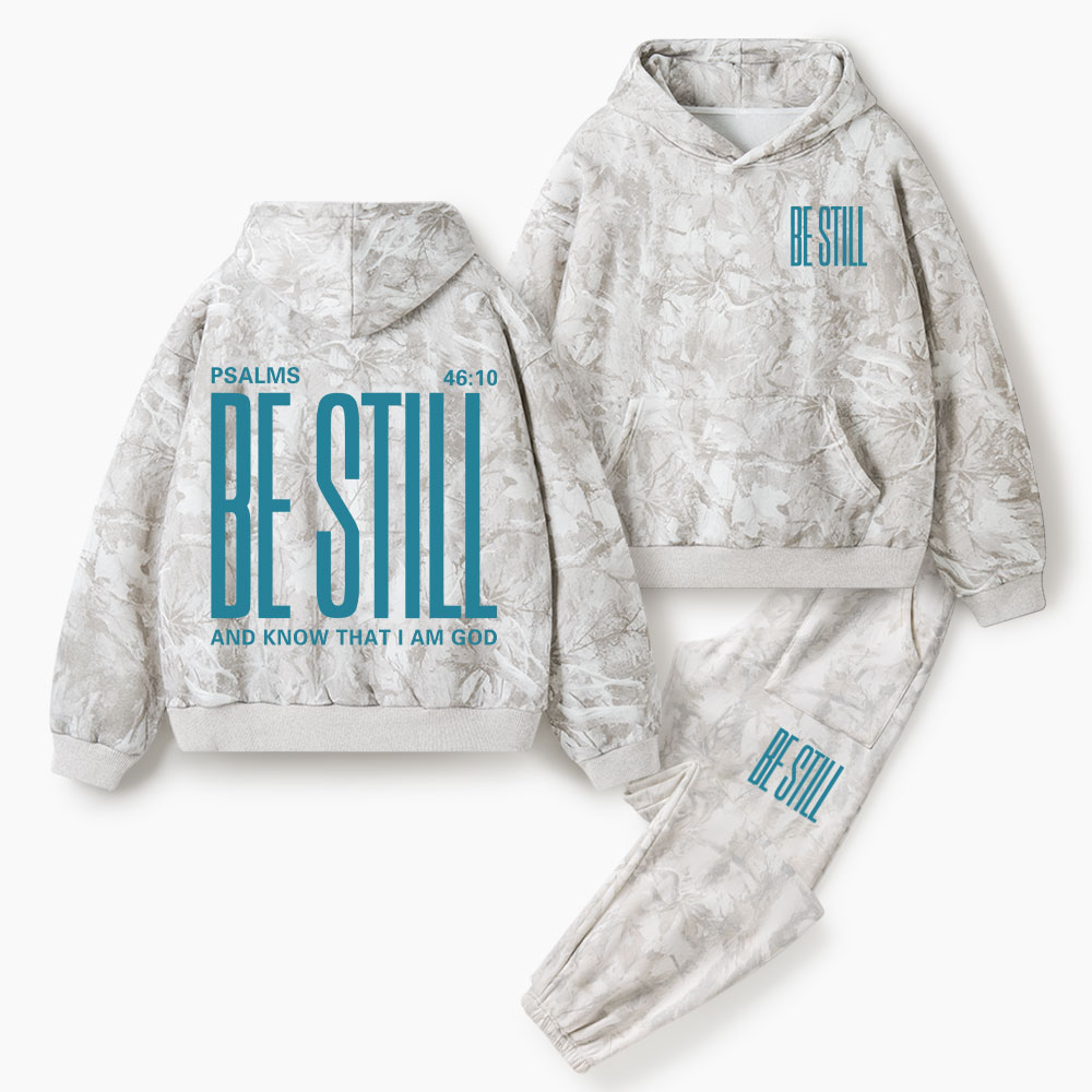 Be Still And Know Christian Camo Fleece Hoodie Set