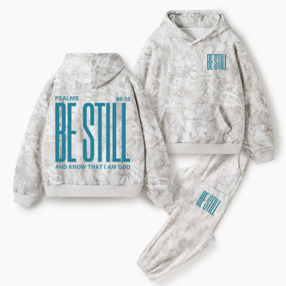 Be Still And Know Christian Camo Fleece Hoodie Set