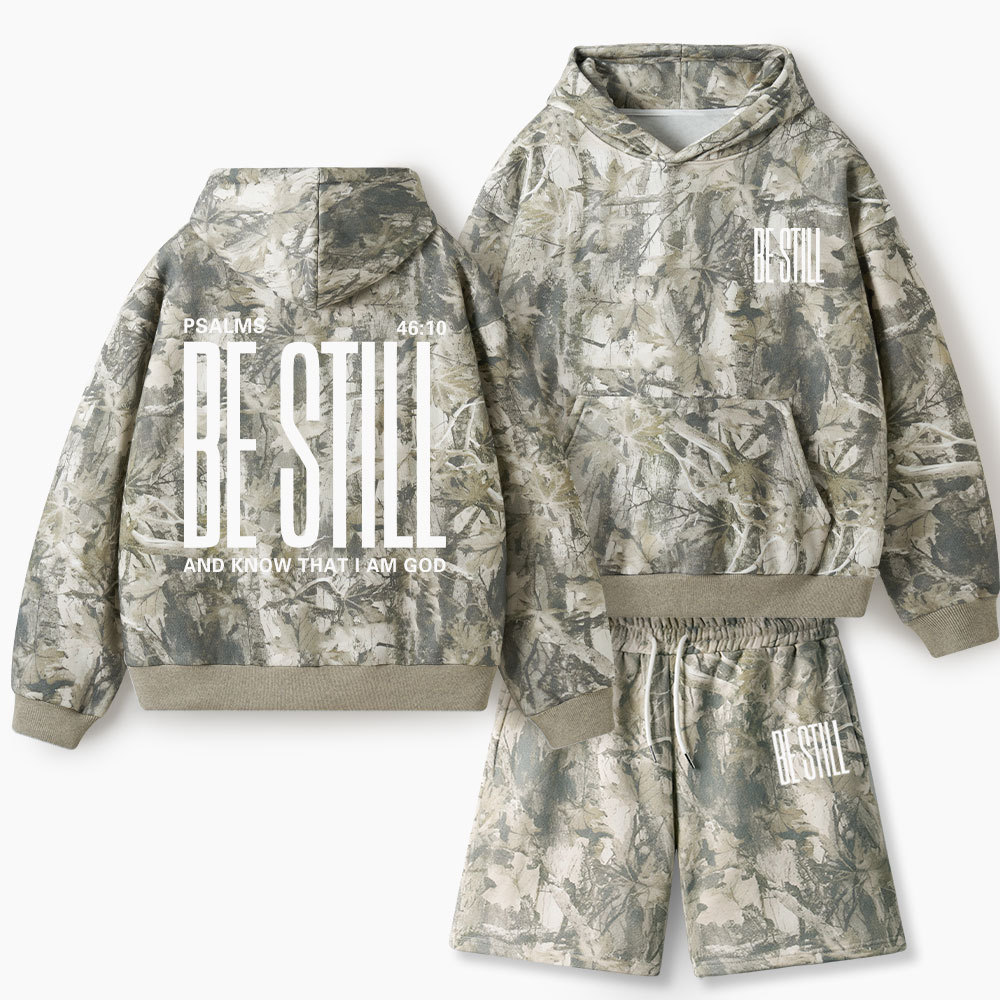 Be Still And Know Christian Camo Fleece Hoodie Set