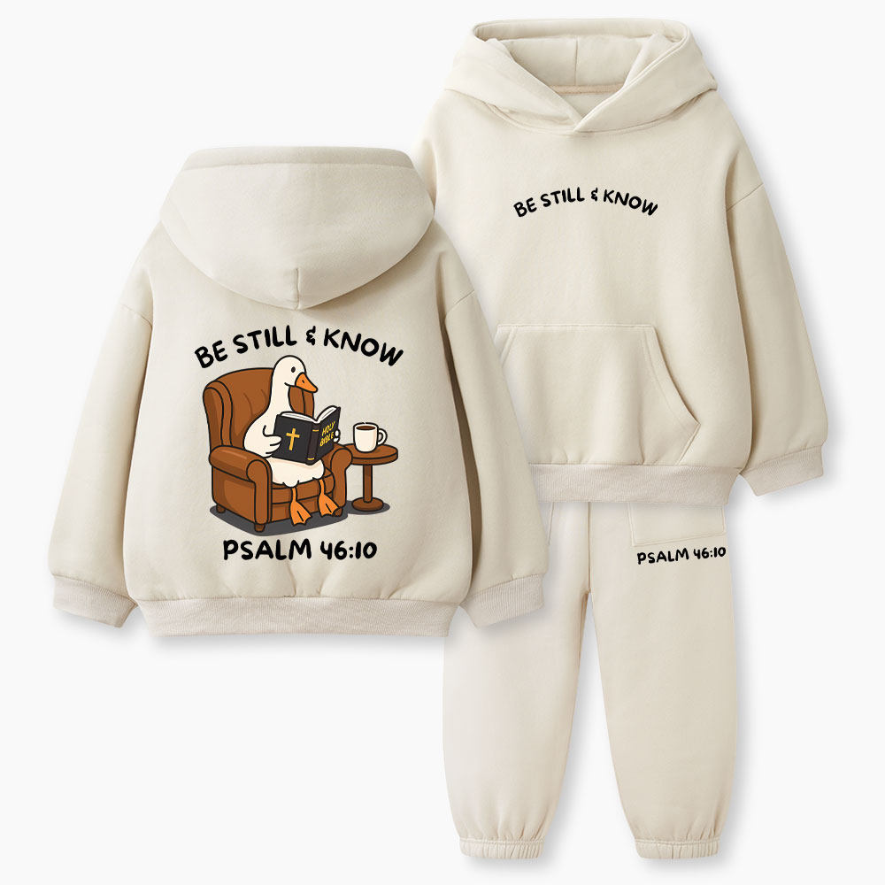 Be Still And Know Christian Kid Fleece Hoodie Set