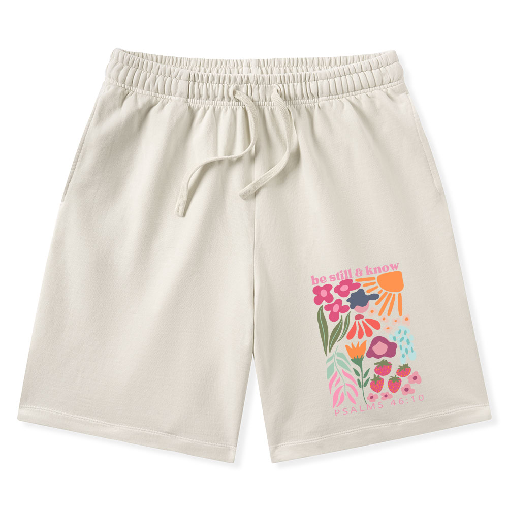 Be Still And Know Christian Washed Shorts