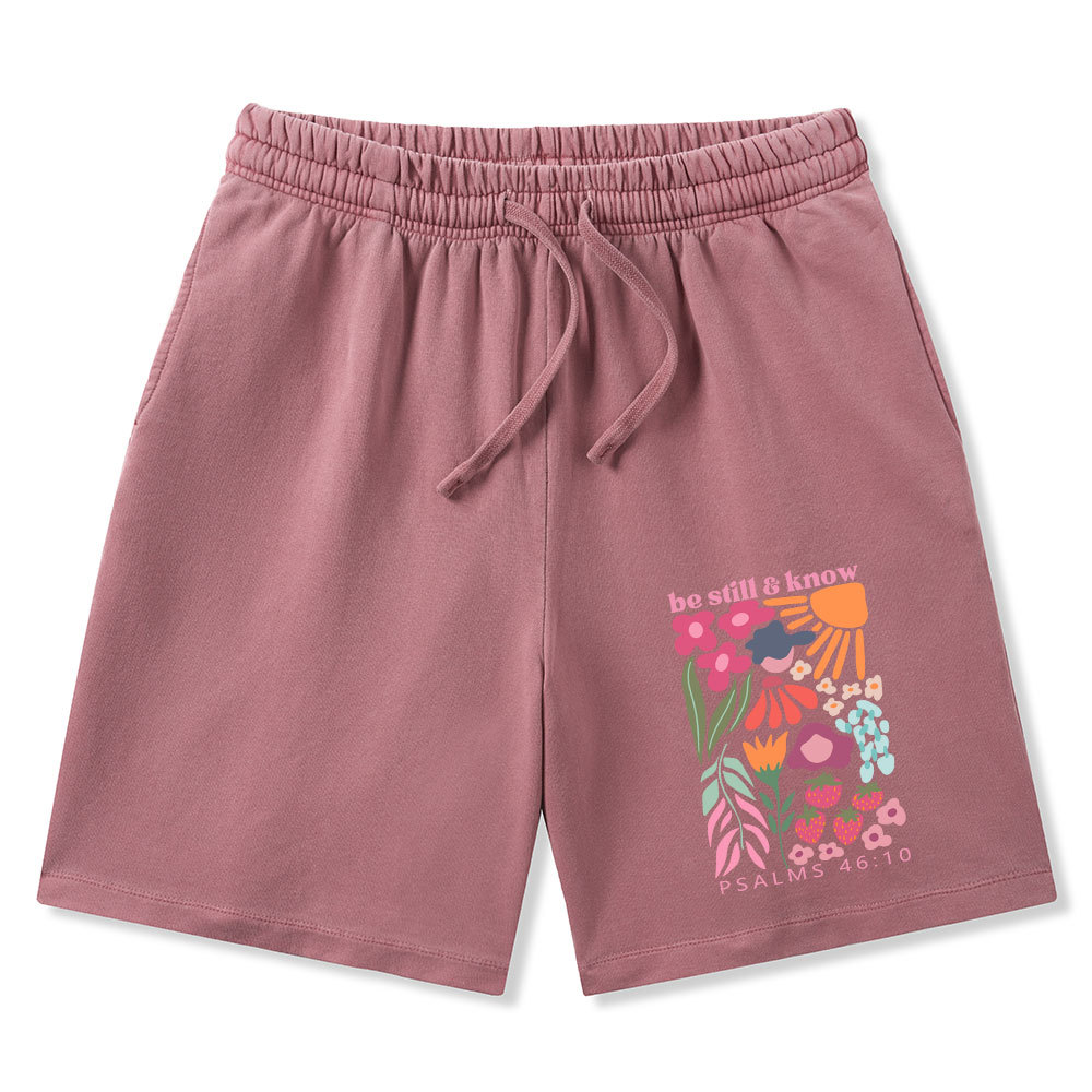 Be Still And Know Christian Washed Shorts