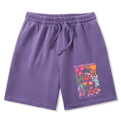 Be Still And Know Christian Washed Shorts
