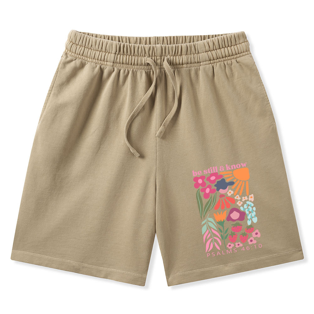 Be Still And Know Christian Washed Shorts