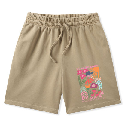 Be Still And Know Christian Washed Shorts