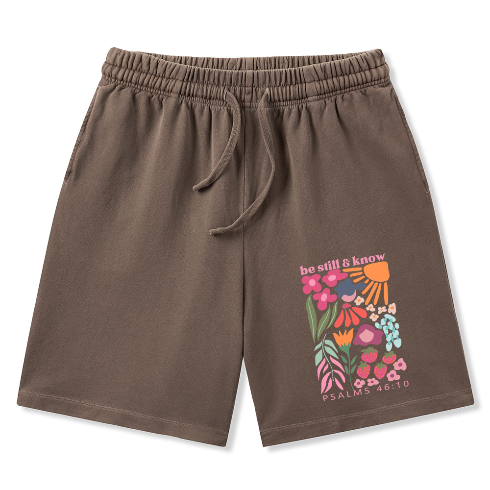 Be Still And Know Christian Washed Shorts